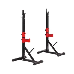 Chandelles repose-barre pour exercices de musculation avec supports réglables - Capacité 250 kg