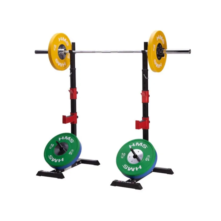 Chandelles repose-barre pour exercices de musculation avec supports réglables - Capacité 250 kg