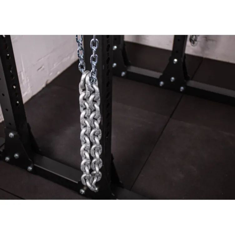 Chaînes de powerlifting en acier x2 - 2 mousquetons inclus