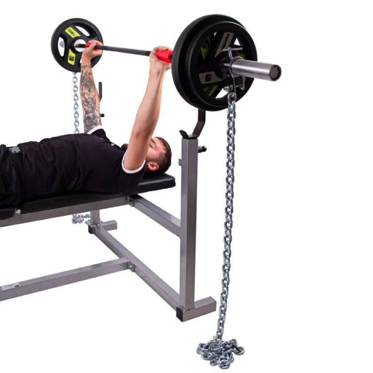Chaînes d'haltérophilie avec barre pour entraînement de musculation - paire de 2x20kg
