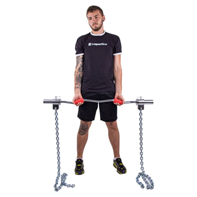 Chaînes d'haltérophilie avec barre pour entraînement de musculation - paire de 2x20kg