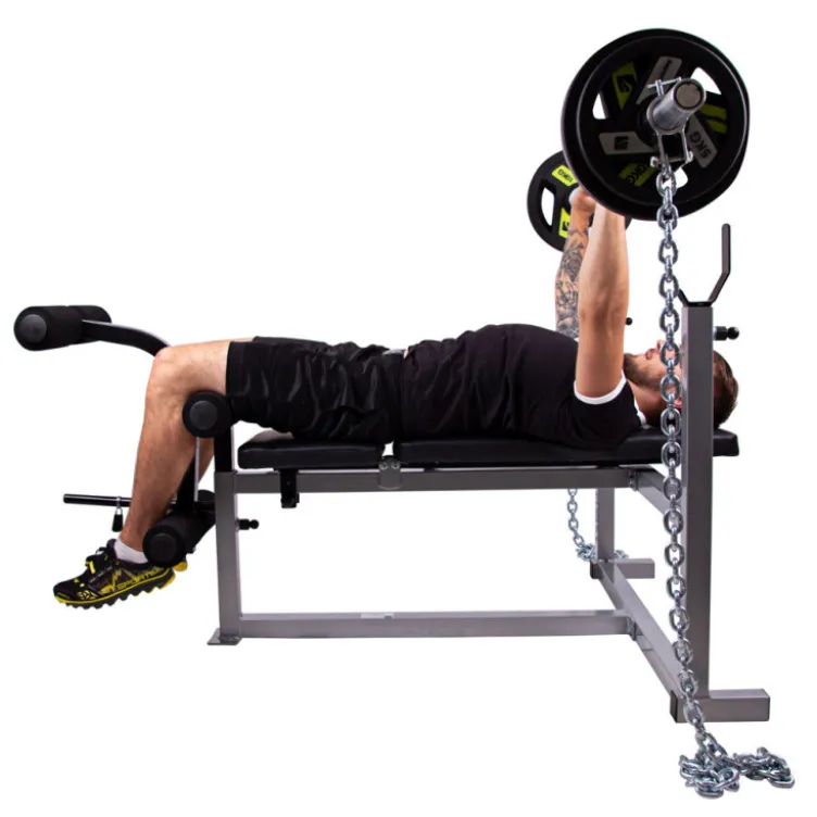Chaînes d'haltérophilie avec barre pour entraînement de musculation - paire de 2x20kg