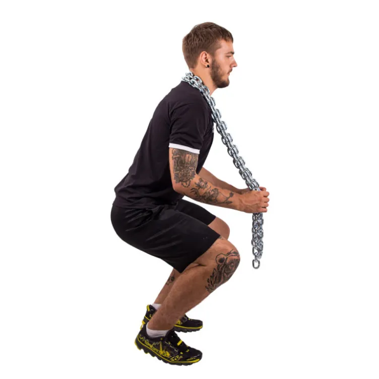 Chaînes d'haltérophilie avec barre pour entraînement de musculation - paire de 2 x 30 kg
