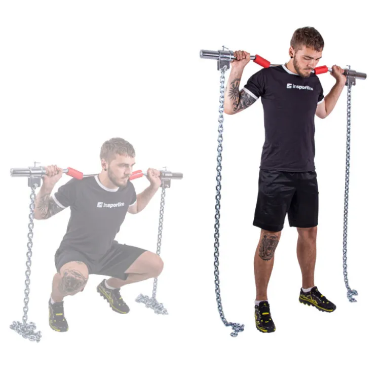 Chaînes d'haltérophilie avec barre pour entraînement de musculation - paire de 2 x 30 kg
