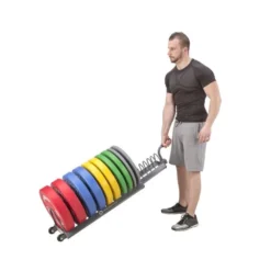Chariot à roulettes pour rangement disques de poids musculation avec capacité de charge 250 kg