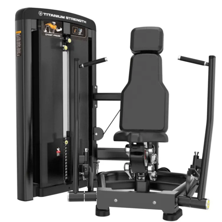 Chest press professionnelle Genesis Titanium Strength GS-S11 pour l'entraînement des pectoraux avec colonne de poids de 100 kg