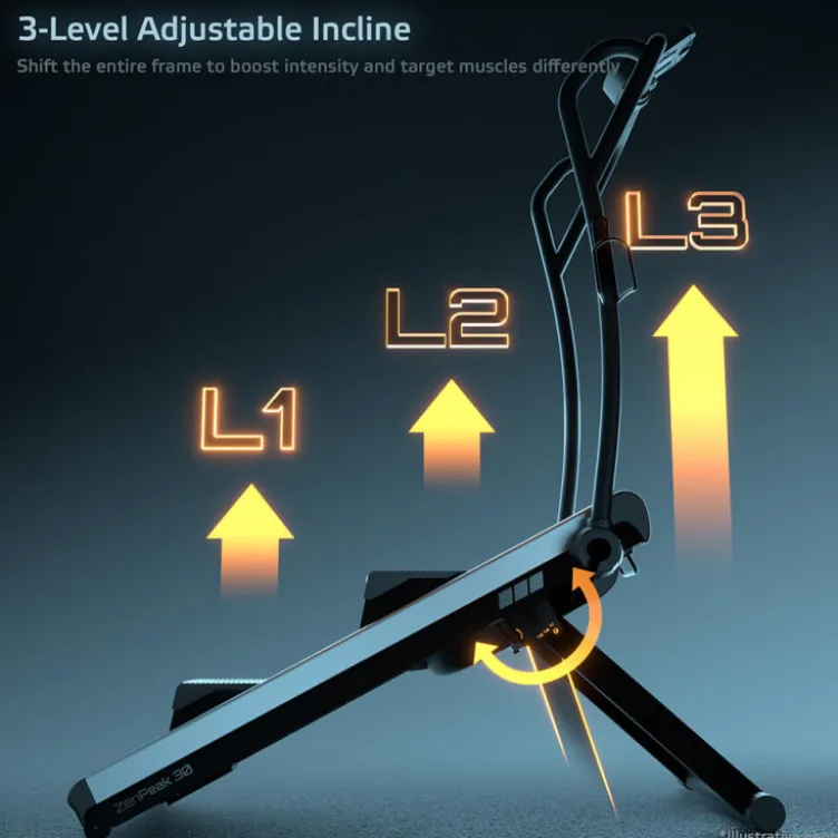Climber Step pour Home-Gym ultra compact et pliable avec 16 niveaux de réglages - Stepper ZenPeak 30