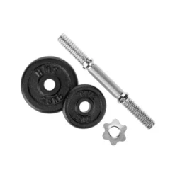 Coffret homegym de musculation avec haltère et poids : 20 kg