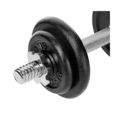 Coffret homegym de musculation avec haltère et poids : 20 kg