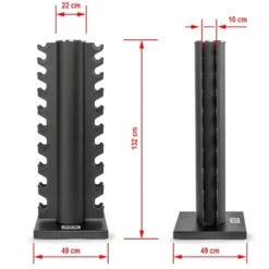 Colonne de stockage professionnelle ATX pour 10 paires d'haltères hexagonaux ou chromés