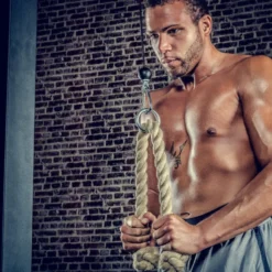 Corde naturelle 80 cm pour l'entraînement des triceps à la poulie