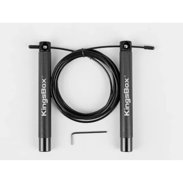 Corde à sauter ajustable de 3 mètres avec poignée en aluminium moletée - Cardio et agilité