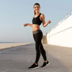 Corde à sauter avec poignées en bois - cardio training à la maison ou en homegym
