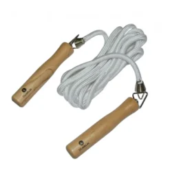 Corde à sauter poignées en bois pour entraînement de boxe