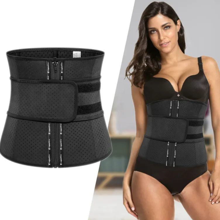 Corset de fitness avec zip pour fitness et musculation - 96 % coton