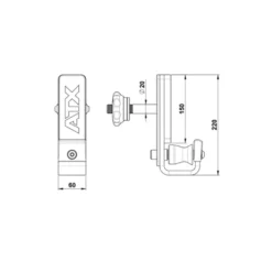 Crochets en J universels pour racks et power cage ATX série 600 et 700 capacité de charge 400 kg