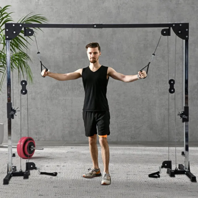 Crossover câble machine à charge libre - Poulie vis à vis capacité de charge 100 kg pour exercices de tirage variés
