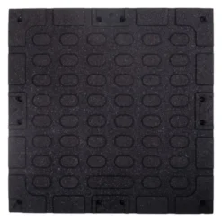 Dalle de sol avec revêtement synthétique et caoutchouc pour zone de cross-training et musculation - 50 x 50 x 2 cm