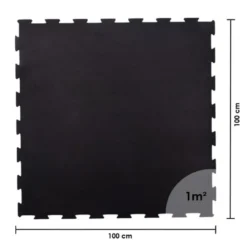 Dalles de sol puzzles en caoutchouc SBR haut de gamme pour salles de sport - 100 x 100 x 1,5 cm