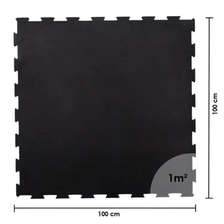 Dalles de sol puzzles en caoutchouc SBR haut de gamme pour salles de sport - 100 x 100 x 1,5 cm
