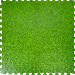 Dalles puzzle de protection pour le sol 100 x 100 x 2 cm impression gazon pour salle de sport