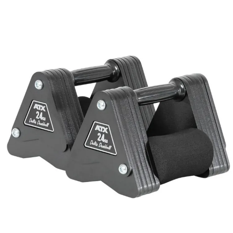 Delta Dumbbell professionnel ATX de 4kg à 28kg - Haltère court avec poignée de 30 mm