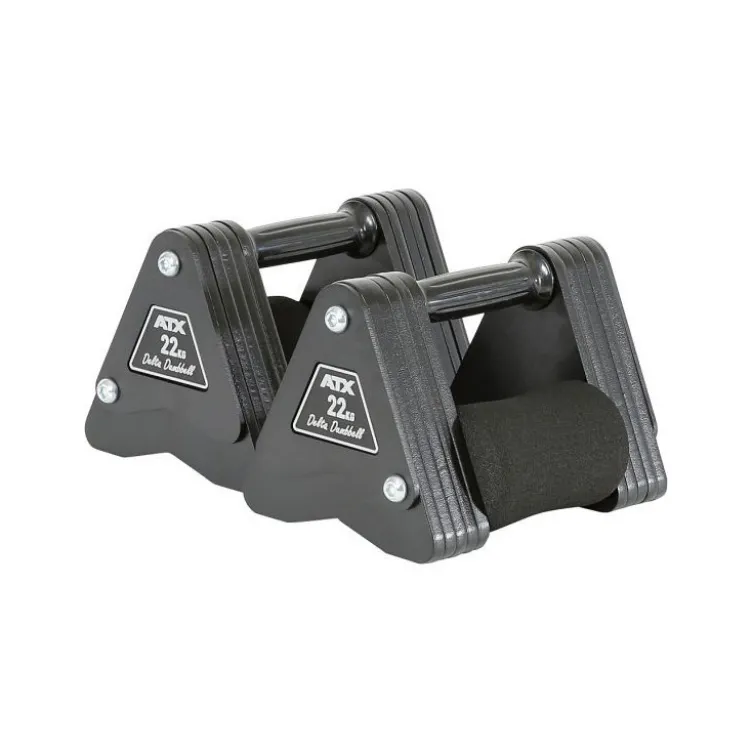 Delta Dumbbell professionnel ATX de 4kg à 28kg - Haltère court avec poignée de 30 mm