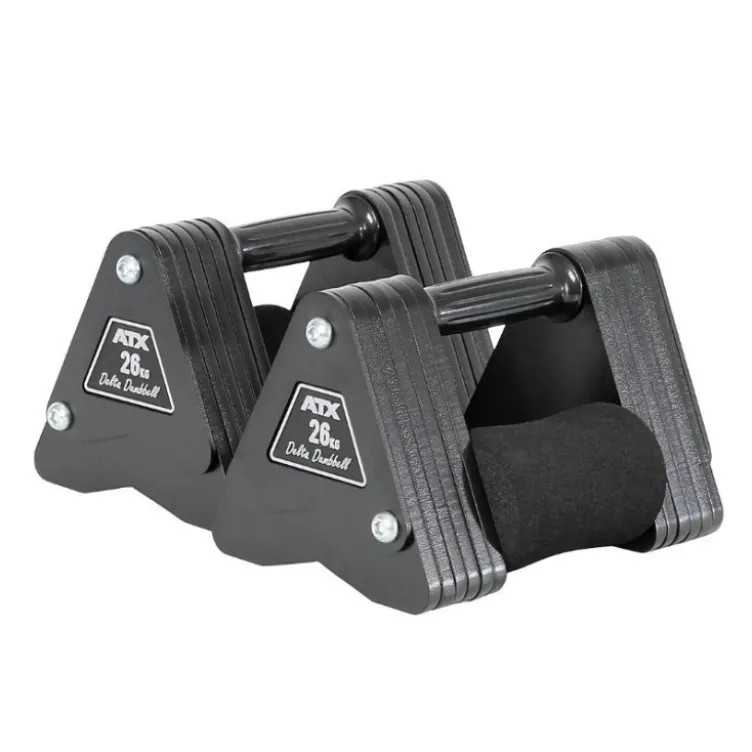 Delta Dumbbell professionnel ATX de 4kg à 28kg - Haltère court avec poignée de 30 mm