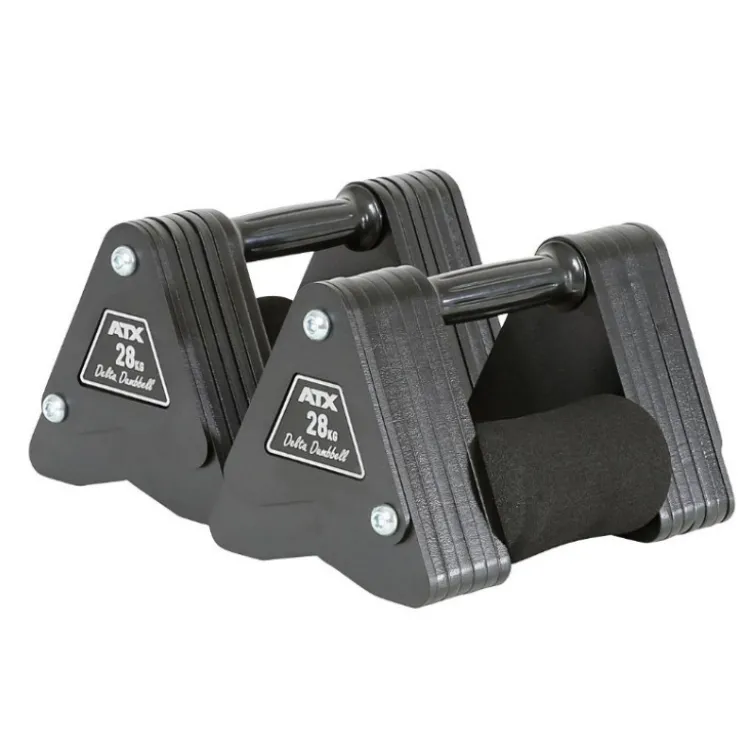 Delta Dumbbell professionnel ATX de 4kg à 28kg - Haltère court avec poignée de 30 mm