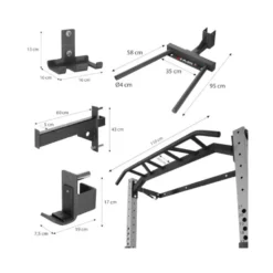 Demi rack à fixation murale avec divers équipements - Matériel de musculation pour homegym
