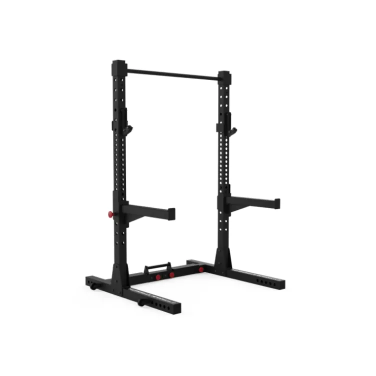 Demi rack pliable de qualité pro à capacité de charge 450 kg avec bras de sécurité et crochets en J - Titanium Strength