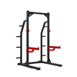 Demi-rack pour usage professionnel avec crochets en J et barre de traction multi-grip - Capacité de charge 453 kg - RH80