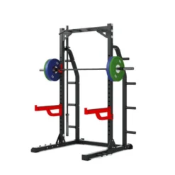 Demi-rack pour usage professionnel avec crochets en J et barre de traction multi-grip - Capacité de charge 453 kg - RH80