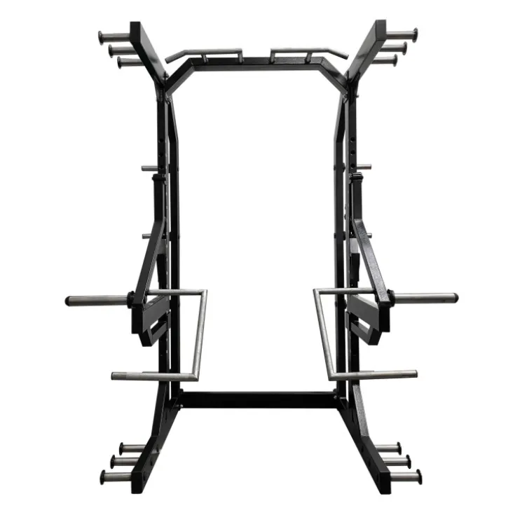 Demi rack à squat avec Jammer Arms pour training de musculation en salle professionnelle - Crochet de sécurité