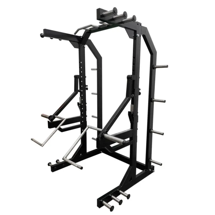 Demi rack à squat avec Jammer Arms pour training de musculation en salle professionnelle - Crochet de sécurité