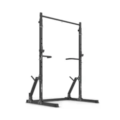 Demi rack à squat de musculation avec crochets en J et anneaux de support pour sac de boxe
