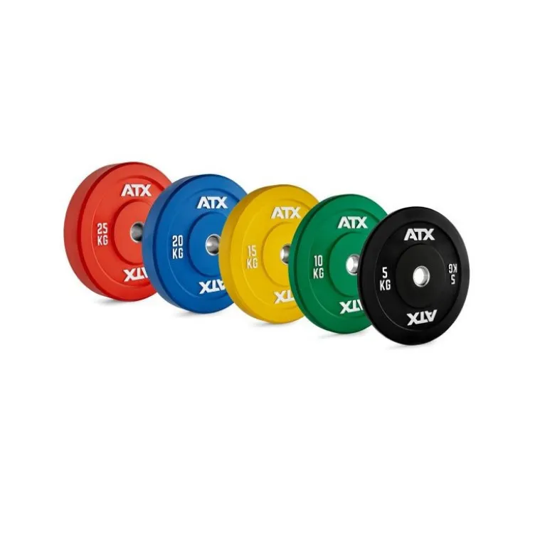 Disque de musculation olympique en caoutchouc colorés ATX Bumper