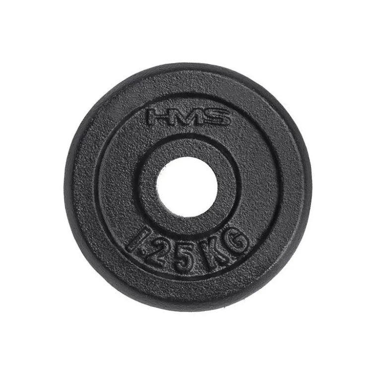 Disque de poids noir en fonte avec un diamètre de 30mm - 1,25 à 20 KG