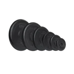 Disque de poids noir en fonte avec un diamètre de 30mm - 1,25 à 20 KG