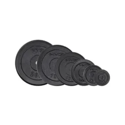 Disque de poids noir en fonte avec un diamètre de 30mm - 1,25 à 20 KG