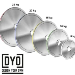 Disques de poids calibrés ATX 50 mm en acier plein pour exercices de force - Design personnalisable