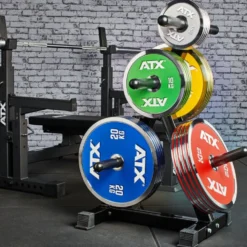 Disques de poids en acier chromé avec code couleur jusqu'à 25 kg