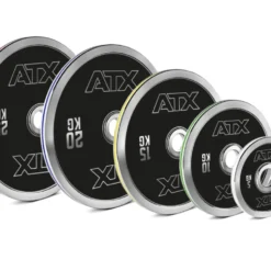 Disques de poids olympiques calibrés de 5 à 25 kg en acier chromé de marque ATX