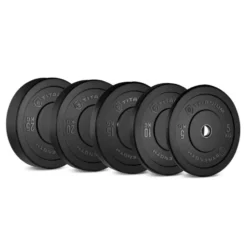 Disques de poids olympiques HD Titanium Strength 5 à 25 kg - Bumpers plates 50 mm design noir