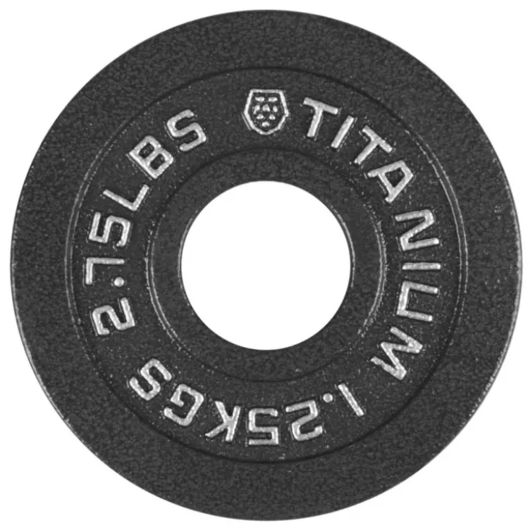 Disques olympiques en fonte de 1,25 à 25 kg Titanium Strength avec revêtement noir anti-usure