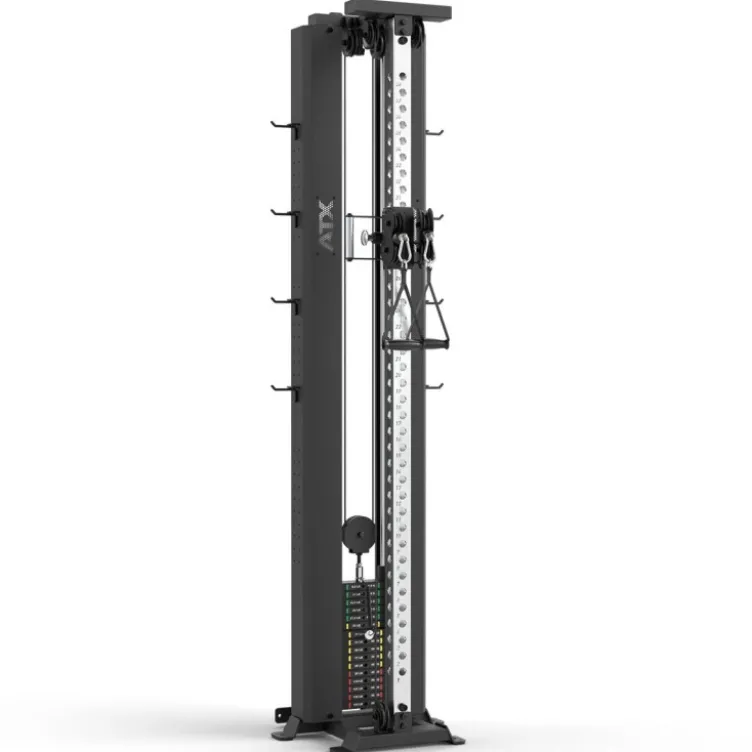 Double station de traction ATX à fixation murale avec colonne de poids de 65 kg - Cable Pulley 4000