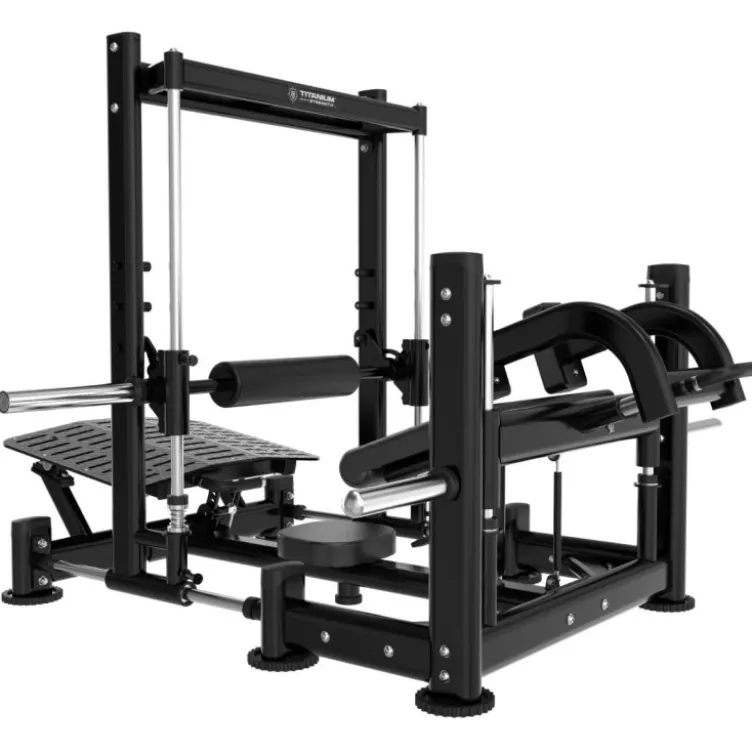 3D smith hip thrust machine Pro à charge libre Titanium Genesis Series GS-PL25 - Banc surdimensionné avec coussins d'épaules