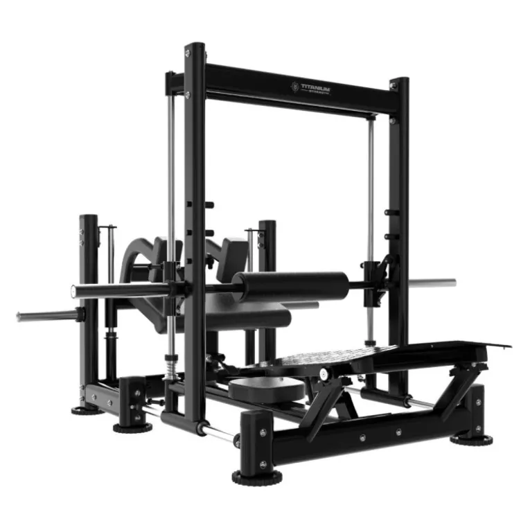 3D smith hip thrust machine Pro à charge libre Titanium Genesis Series GS-PL25 - Banc surdimensionné avec coussins d'épaules