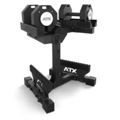 Ensemble complet avec une paire d'haltères octogonales ATX 2 x 24 kg avec support de rangement