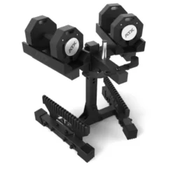 Ensemble complet avec une paire d'haltères octogonales ATX 2 x 24 kg avec support de rangement